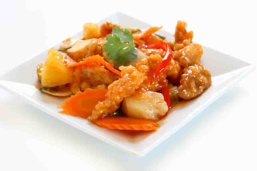 Stir fried Chicken in sweet and sour sauce